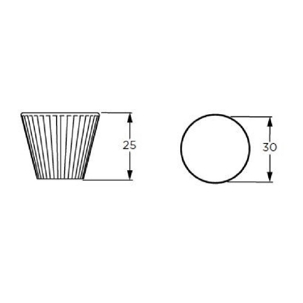 ALCHESTER FLUTED TAPERED KNOB Cupboard Handle - 30mm diameter - 5 finishes (PWS K1136.30)